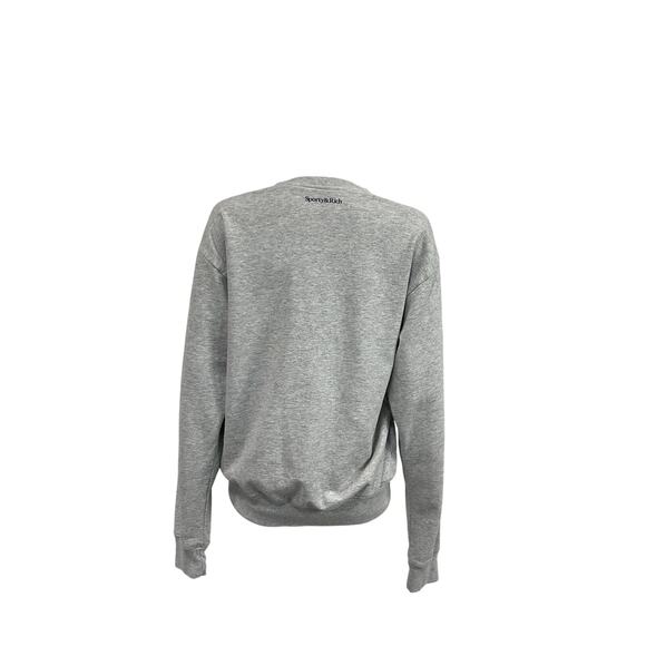 Sporty & Rich 'Crest' Grey Cotton Crewneck Sweatshirt Size XS - Picture 3 of 5